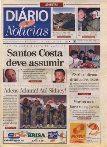 Edição do dia 5 Agosto 1996 da pubicação Diário de Notícias