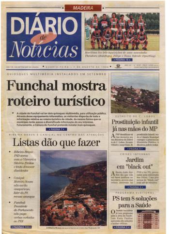 Edição do dia 7 Agosto 1996 da pubicação Diário de Notícias