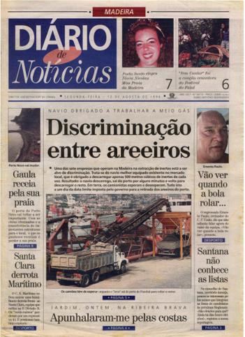 Edição do dia 12 Agosto 1996 da pubicação Diário de Notícias