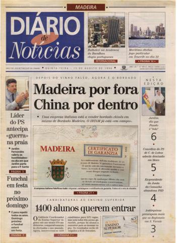 Edição do dia 15 Agosto 1996 da pubicação Diário de Notícias