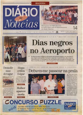 Edição do dia 16 Agosto 1996 da pubicação Diário de Notícias