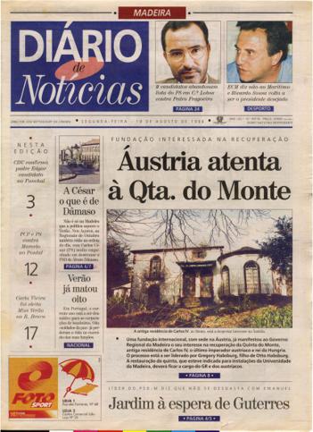 Edição do dia 19 Agosto 1996 da pubicação Diário de Notícias
