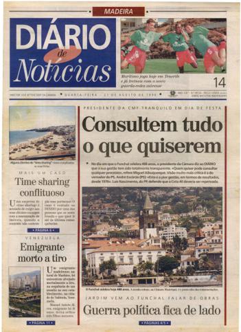 Edição do dia 21 Agosto 1996 da pubicação Diário de Notícias