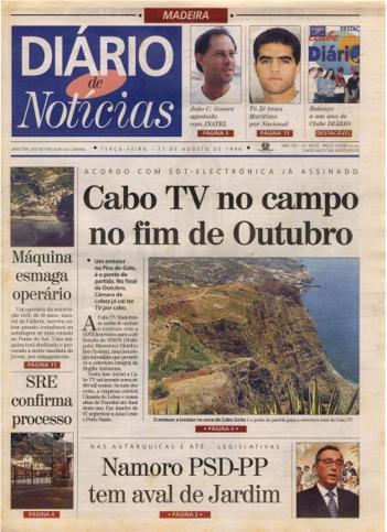 Edição do dia 27 Agosto 1996 da pubicação Diário de Notícias