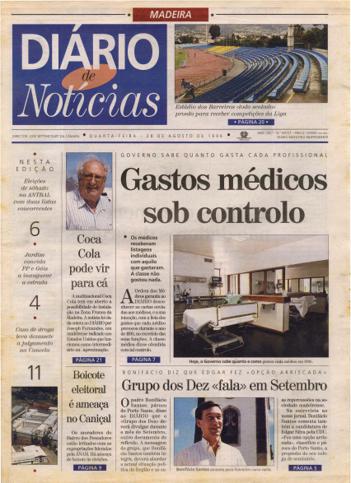 Edição do dia 28 Agosto 1996 da pubicação Diário de Notícias
