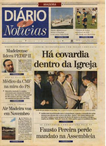Edição do dia 31 Agosto 1996 da pubicação Diário de Notícias