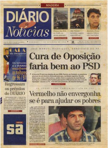 Edição do dia 1 Setembro 1996 da pubicação Diário de Notícias