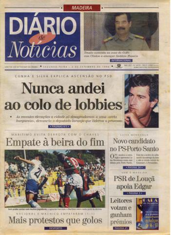 Edição do dia 2 Setembro 1996 da pubicação Diário de Notícias