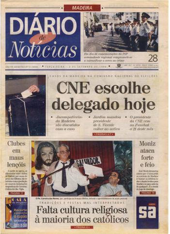 Edição do dia 3 Setembro 1996 da pubicação Diário de Notícias