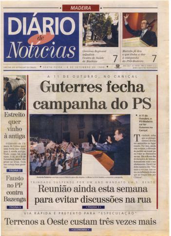 Edição do dia 6 Setembro 1996 da pubicação Diário de Notícias
