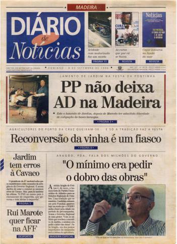 Edição do dia 8 Setembro 1996 da pubicação Diário de Notícias