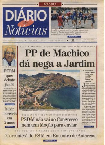 Edição do dia 10 Setembro 1996 da pubicação Diário de Notícias