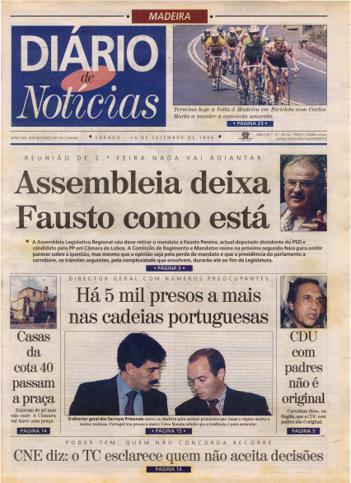 Edição do dia 14 Setembro 1996 da pubicação Diário de Notícias