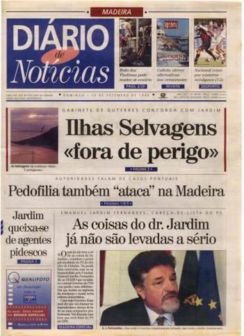 Edição do dia 15 Setembro 1996 da pubicação Diário de Notícias