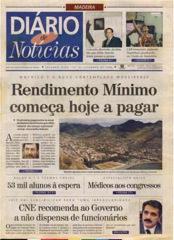 Edição do dia 23 Setembro 1996 da pubicação Diário de Notícias