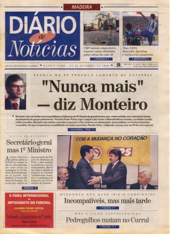 Edição do dia 25 Setembro 1996 da pubicação Diário de Notícias