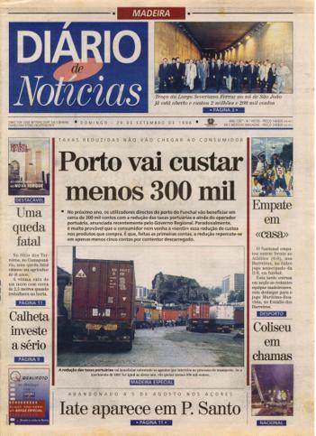 Edição do dia 29 Setembro 1996 da pubicação Diário de Notícias