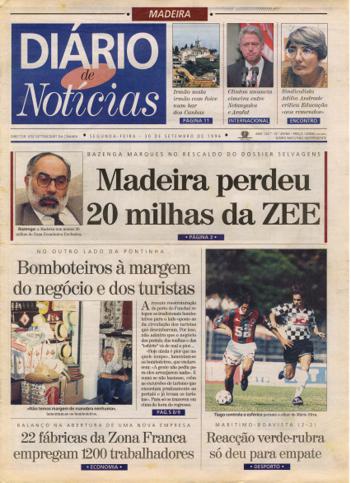 Edição do dia 30 Setembro 1996 da pubicação Diário de Notícias