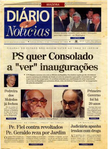Edição do dia 1 Outubro 1996 da pubicação Diário de Notícias