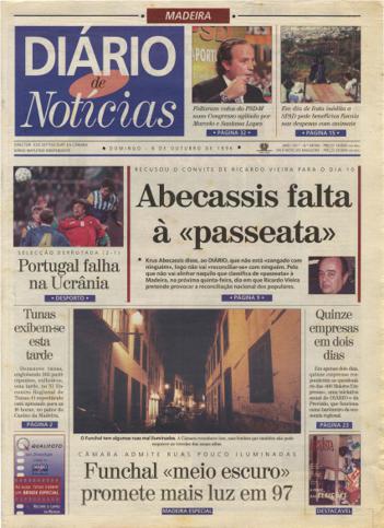 Edição do dia 6 Outubro 1996 da pubicação Diário de Notícias