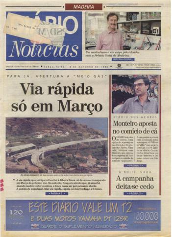 Edição do dia 8 Outubro 1996 da pubicação Diário de Notícias