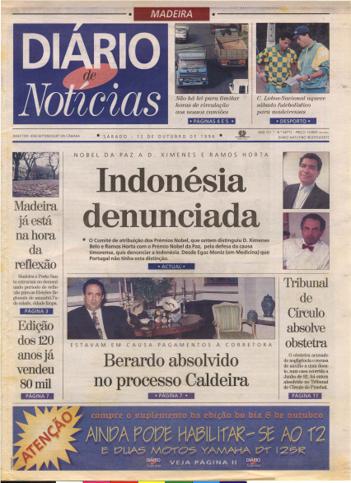 Edição do dia 12 Outubro 1996 da pubicação Diário de Notícias