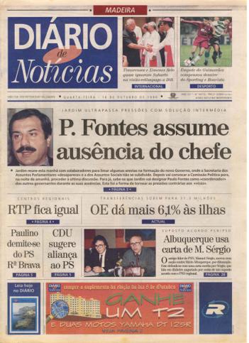 Edição do dia 16 Outubro 1996 da pubicação Diário de Notícias