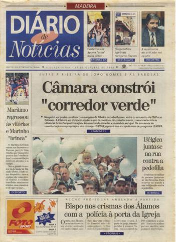Edição do dia 21 Outubro 1996 da pubicação Diário de Notícias