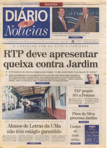Edição do dia 26 Outubro 1996 da pubicação Diário de Notícias