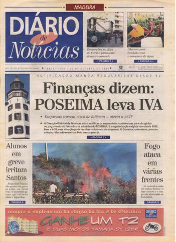 Edição do dia 29 Outubro 1996 da pubicação Diário de Notícias