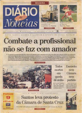 Edição do dia 1 Novembro 1996 da pubicação Diário de Notícias