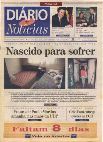 Edição do dia 2 Novembro 1996 da pubicação Diário de Notícias