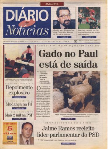 Edição do dia 5 Novembro 1996 da pubicação Diário de Notícias