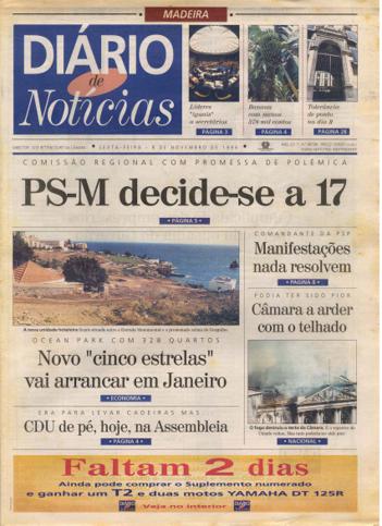 Edição do dia 8 Novembro 1996 da pubicação Diário de Notícias