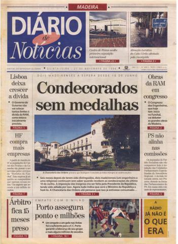 Edição do dia 21 Novembro 1996 da pubicação Diário de Notícias