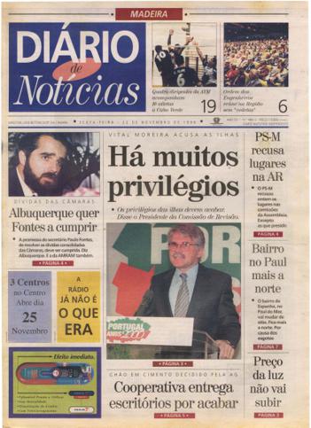 Edição do dia 22 Novembro 1996 da pubicação Diário de Notícias