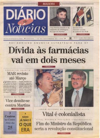 Edição do dia 23 Novembro 1996 da pubicação Diário de Notícias