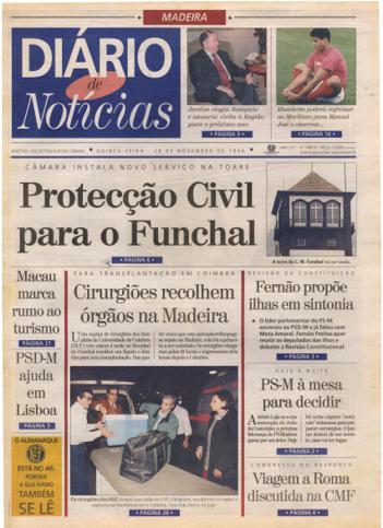 Edição do dia 28 Novembro 1996 da pubicação Diário de Notícias