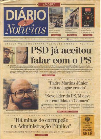 Edição do dia 1 Dezembro 1996 da pubicação Diário de Notícias