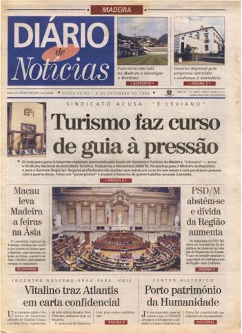 Edição do dia 6 Dezembro 1996 da pubicação Diário de Notícias