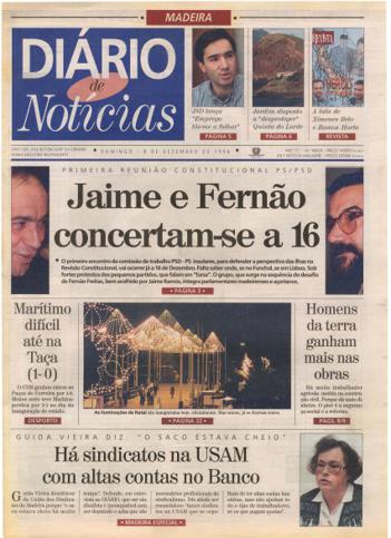 Edição do dia 8 Dezembro 1996 da pubicação Diário de Notícias