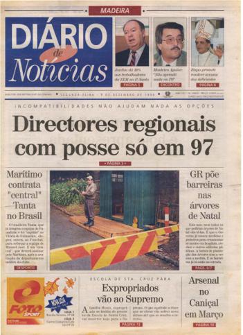 Edição do dia 9 Dezembro 1996 da pubicação Diário de Notícias