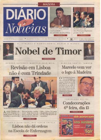 Edição do dia 11 Dezembro 1996 da pubicação Diário de Notícias