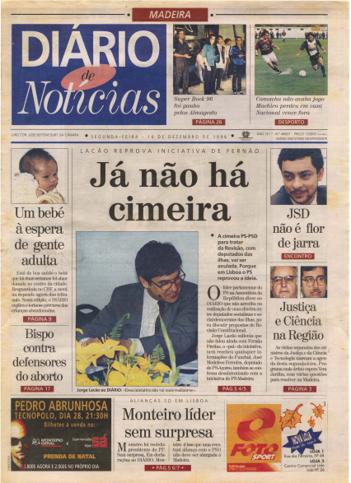 Edição do dia 16 Dezembro 1996 da pubicação Diário de Notícias