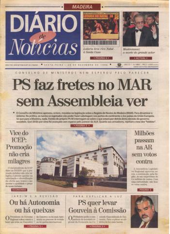 Edição do dia 20 Dezembro 1996 da pubicação Diário de Notícias