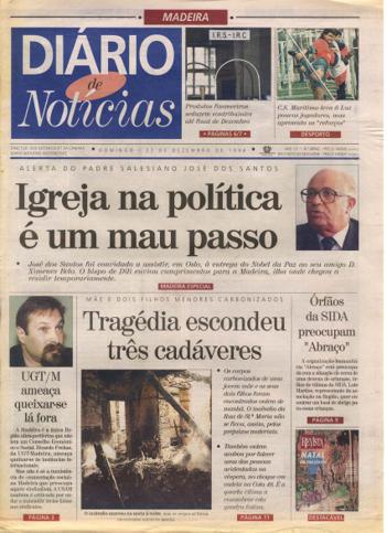 Edição do dia 22 Dezembro 1996 da pubicação Diário de Notícias