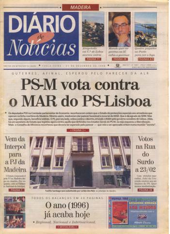 Edição do dia 31 Dezembro 1996 da pubicação Diário de Notícias