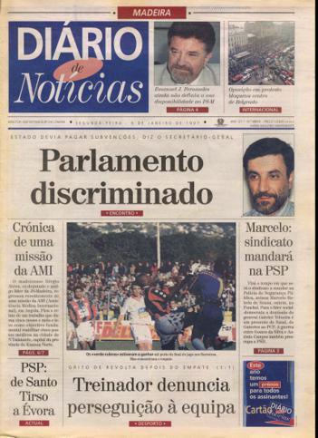 Edição do dia 6 Janeiro 1997 da pubicação Diário de Notícias