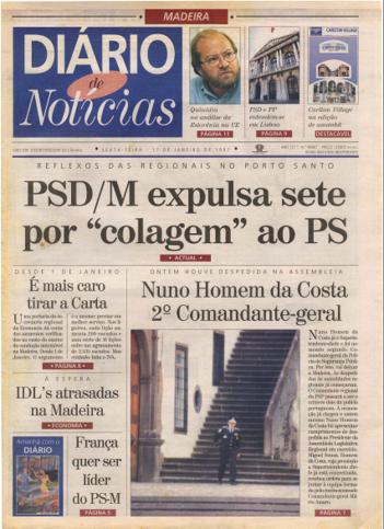 Edição do dia 17 Janeiro 1997 da pubicação Diário de Notícias