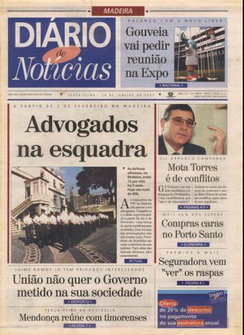 Edição do dia 24 Janeiro 1997 da pubicação Diário de Notícias